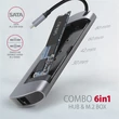 Kép 3/5 - AXAGON HMC-6M2 SuperSpeed USB-C Combo 6in1 Hub
