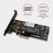 Kép 3/5 - AXAGON PCEM2-D PCIe NVMe+SATA M.2 Adapter