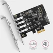 Kép 3/4 - AXAGON PCEU-43RS PCIe Controller 4x SuperSpeed USB bővítő kártya
