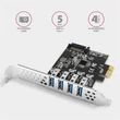 Kép 1/4 - AXAGON PCEU-43RS PCIe Controller 4x SuperSpeed USB bővítő kártya