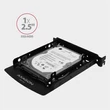 Kép 2/5 - AXAGON RHD-P25 3,5"vagy PCI slotba 2x2,5" SSD/HDD beépítő keret, fekete