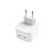 Kép 2/3 - BLACKBIRD Hálózati Adapter (Töltőfej) 35W Dual USB-C, Fehér