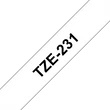 Kép 1/3 - BROTHER szalag TZe-231, Fehér alapon Fekete, Laminált, 12mm  0.47", 8 méter