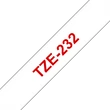 Kép 1/5 - BROTHER szalag TZe-232, Fehér alapon Piros, Laminált, 12mm  0.47", 8 méter