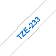 Kép 1/4 - BROTHER szalag TZe-233, Fehér alapon Kék, Laminált, 12mm  0.47", 8 méter