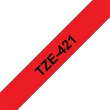 Kép 1/4 - BROTHER szalag TZe-421, Piros alapon Fekete, Laminált, 9mm  0.35", 8 méter