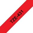 Kép 1/4 - BROTHER szalag TZe-431, Piros alapon Fekete, Laminált, 12mm  0.47", 8 méter