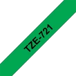 Kép 1/3 - BROTHER szalag TZe-721, Zöld alapon Fekete, Laminált, 9mm  0.35", 8 méter