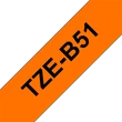 Kép 1/5 - BROTHER szalag TZe-B51, Fluoreszkáló narancs alapon Fekete, Laminált, 24mm  0.94", 5 méter