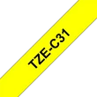Kép 1/4 - BROTHER szalag TZe-C31, Fluoreszkáló sárga alapon Fekete, Laminált, 12mm  0.47", 5 méter