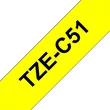 Kép 1/5 - BROTHER szalag TZe-C51, Fluoreszkáló sárga alapon Fekete, Laminált, 24mm  0.94", 5 méter