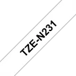 Kép 1/4 - BROTHER szalag TZe-N231, Fehér alapon Fekete, Nem laminált, 12mm  0.47", 8 méter