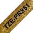 Kép 1/3 - BROTHER Prémium feliratozó szalag TZEPR851, Arany alapon fekete szalag, 24 mm széles, 8m