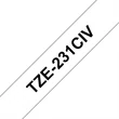 Kép 1/3 - BROTHER szalag TZe-231CIV, Fehér alapon Fekete, Laminált, 12mm  0.47", 8 méter,