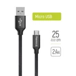 Kép 1/3 - COLORWAY Kábel, USB CW-CBUM048-BK, MicroUSB 2.4A 25CM fekete