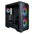 Kép 1/5 - COOLER MASTER Ház Midi ATX HAF 500 ARGB + 4db Ventilátor, Tápegység nélkül, Üvegfalú, fekete