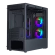 Kép 4/5 - COOLER MASTER Ház Mini Tower ATX MASTERBOX MB311L ARGB + Kontroller + 2db Ventilátor, Tápegység nélkül, Üvegfalú, fekete