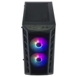 Kép 3/5 - COOLER MASTER Ház Mini Tower ATX MASTERBOX MB320L ARGB + Kontroller,2db Ventilátorral,Tápegység nélkül, Üvegfalú, fekete
