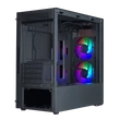 Kép 4/5 - COOLER MASTER Ház Mini Tower ATX MASTERBOX MB320L ARGB + Kontroller,2db Ventilátorral,Tápegység nélkül, Üvegfalú, fekete