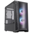Kép 1/5 - COOLER MASTER Ház Mini Tower ATX MASTERBOX MB320L ARGB + Kontroller,2db Ventilátorral,Tápegység nélkül, Üvegfalú, fekete