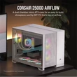 Kép 2/5 - CORSAIR Ház 2500D AIRFLOW, Tápegység nélkül, Edzett Üveg, fehér