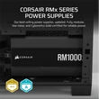 Kép 2/5 - CORSAIR Tápegység Moduláris, RM1000x, 1000W, ATX3.1, PCIe5.1, 14cm, Cybenetics Gold