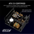 Kép 3/5 - CORSAIR Tápegység Moduláris, RM1000x, 1000W, ATX3.1, PCIe5.1, 14cm, Cybenetics Gold