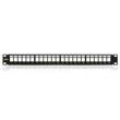 Kép 2/2 - KELINE Patch Panel 1U 24 db keystone modul számára, csatlakozó nélkül, Fekete