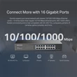 Kép 4/5 - MERCUSYS Switch 16x1000Mbps, Fémházas Asztali Rackes, MS116GS