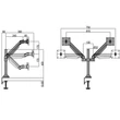 Kép 8/9 - MULTIBRACKETS 2 karos asztali konzol, M VESA Gas Lift Arm Dual Silver (15-32", max.VESA: 100x100 mm, 10 kg)