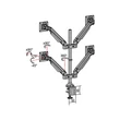 Kép 6/9 - MULTIBRACKETS 4 karos asztali konzol, M VESA Gas Lift Arm Quad Black (15-32", max.VESA: 100x100 mm, 10 kg)