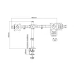Kép 8/9 - MULTIBRACKETS Asztali konzol (2 képernyős rögzítőkar), M Deskmount Basic Dual (15-27", max.VESA: 100x100 mm, 10 kg)