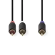 Kép 2/4 - Nedis CABW24000AT30 RCA dugó - 2x RCA dugó,  mélynyomó kábel, 3m