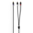 Kép 3/4 - Nedis CABW24000AT30 RCA dugó - 2x RCA dugó,  mélynyomó kábel, 3m