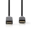 Kép 2/3 - Nedis CCBW37100AT20 displayport dugó -  HDMI dugó kábel, 4K@30Hz, aranyozott, 2 m