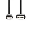 Kép 2/3 - Nedis CCGL60600BK20 USB A - USB C (USB-C) kábel, USB2.0, 15W, hossz 2m
