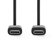 Kép 2/3 - Nedis CCGL60700BK10 USB C - USB C (USB-C) kábel, USB2.0, 60W, hossz 1m