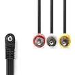 Kép 2/3 - Nedis CVGL22400BK20 audio / video kábel, 3,5 mm, 3x RCA dugó, 2m