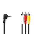 Kép 1/3 - Nedis CVGL22400BK20 audio / video kábel, 3,5 mm, 3x RCA dugó, 2m