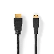 Kép 1/3 - Nedis CVGL34500BK15 mini HDMI - HDMI kábel, 4K@30Hz, 10,2 Gbps, 1,5m