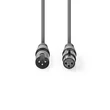 Kép 3/3 - Nedis COTH15010GY30 félprofi XLR audio kábel, XLR dugó - aljzat, 3m, rugalmas