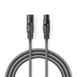 Kép 2/3 - Nedis COTH15010GY30 félprofi XLR audio kábel, XLR dugó - aljzat, 3m, rugalmas