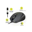 Kép 1/5 - PORT DESIGNS Egér veztékes, silent, optikai, USB-C/USB, 1200/1600/2400 dpi, 1,6 m, fekete