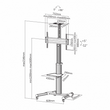 Kép 2/2 - SBOX FS-446 Gurulós konzol, konferencia állvány, 37"-70", 600x400, max. 60 kg