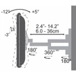 Kép 3/3 - SBOX LCD-223 fali konzol, dönthető, forgatható, 13"-42", 200x200, max 20 kg