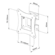 Kép 4/5 - SBOX LCD-900B 13"-30" fali konzol, dönthető, forgatható, 100x100, max 30 kg, fekete
