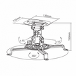 Kép 2/3 - SBOX PM-18 Mennyezeti projektor tartó konzol, forgatható, dönthető, max. 13.5 kg