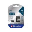 Kép 1/2 - VERBATIM "PRO" Memóriakártya, microSDHC, 32GB, Class 10 UHS I, adapterrel