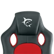 Kép 2/4 - WHITE SHARK KINGS THRONE gamer szék fekete/piros