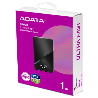 ADATA SSD Külső USB 3.2 1TB SE920 Elite, Fekete